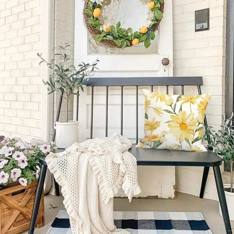 4-Pieces: Summer Flowers Printed Throw Pillow Cover Cushion Pillow Case by DailySale