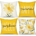 4-Pieces: Summer Flowers Printed Throw Pillow Cover Cushion Pillow Case by DailySale