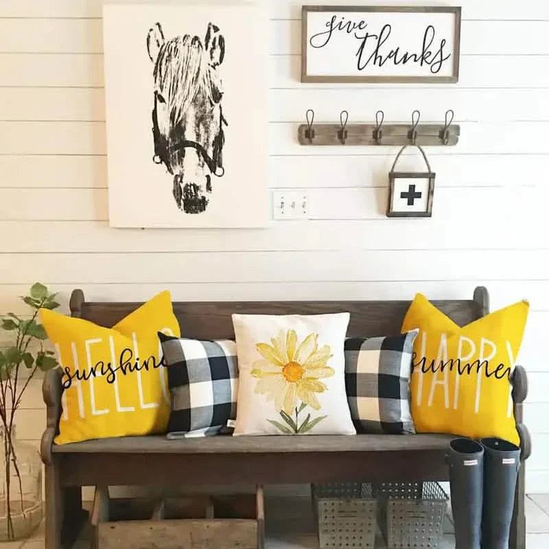 4-Pieces: Summer Flowers Printed Throw Pillow Cover Cushion Pillow Case by DailySale