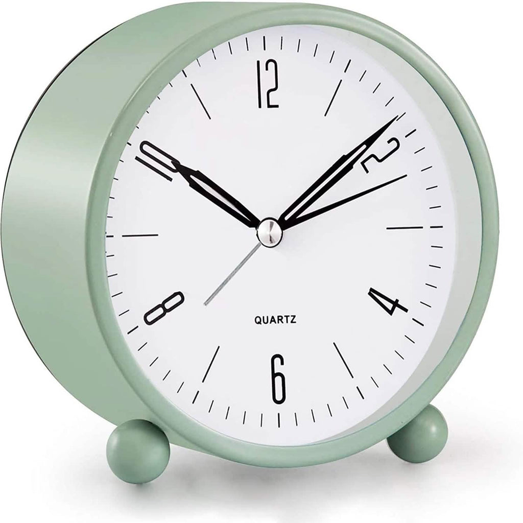 4" Super Silent Non Ticking Analog Alarm Clock with Night Light by DailySale