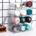 4-Tier Bottle Storage 12 Bottles Transparent Stackable Organizer Holder Shelf by DailySale