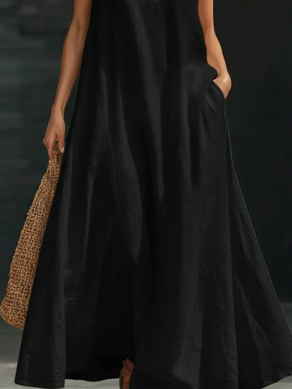 Halter Neck Maxi Dress with Pockets by Shopiebay