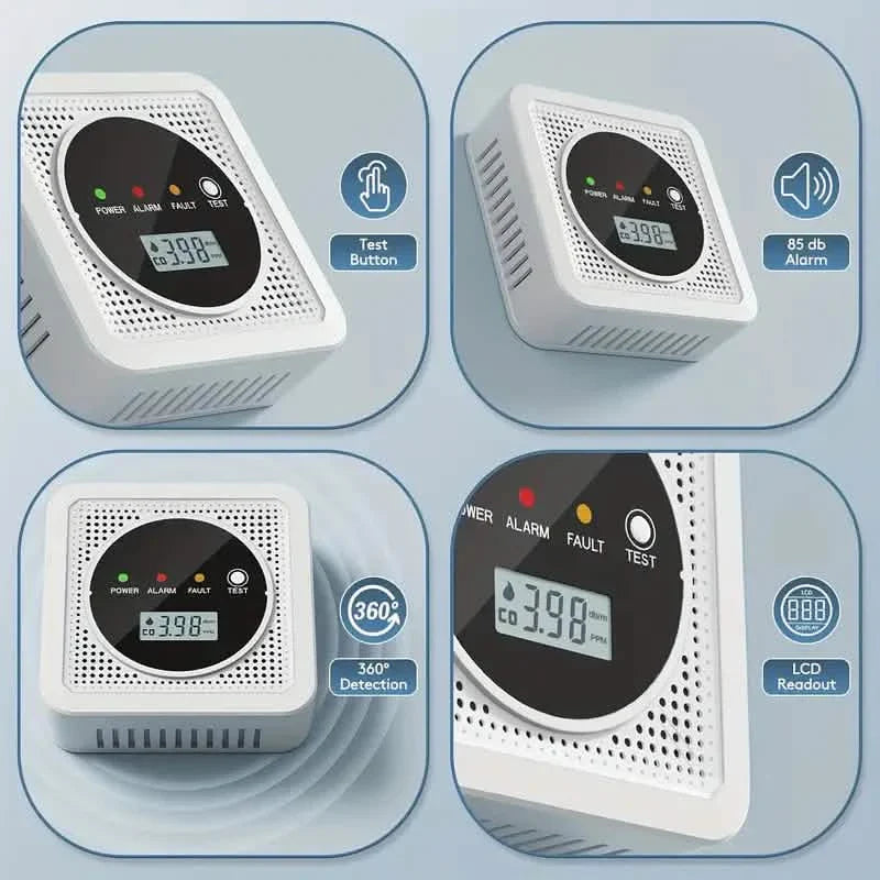 Dual Sensor Smoke & Carbon Monoxide Detector Alarm with LCD Display by DailySale