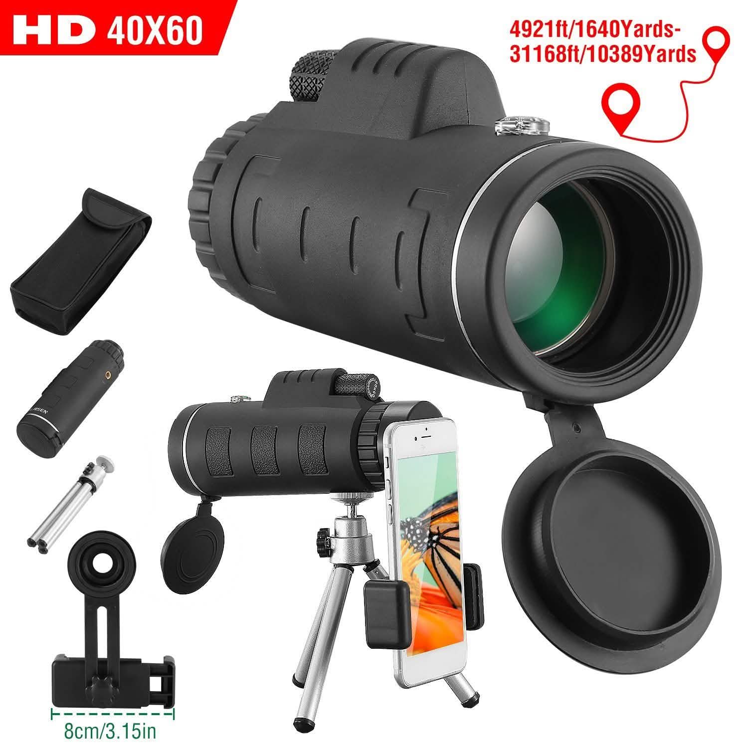 40x60 HD Optical Monocular Telescope with FMC Lens by DailySale
