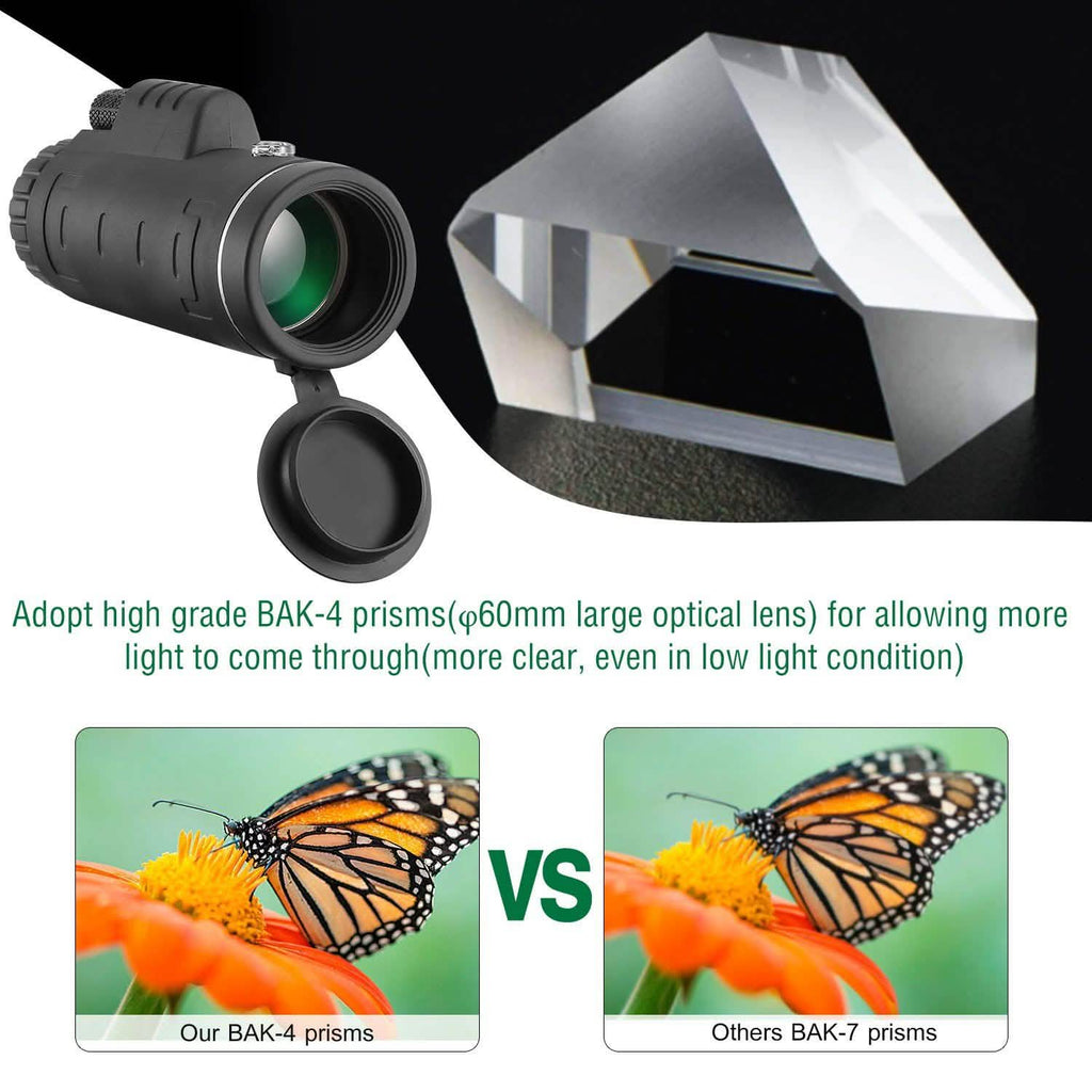 40x60 HD Optical Monocular Telescope with FMC Lens by DailySale