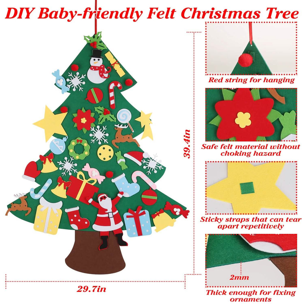 41-Piece: DIY Felt Christmas Tree Detachable Ornaments for Kids by DailySale