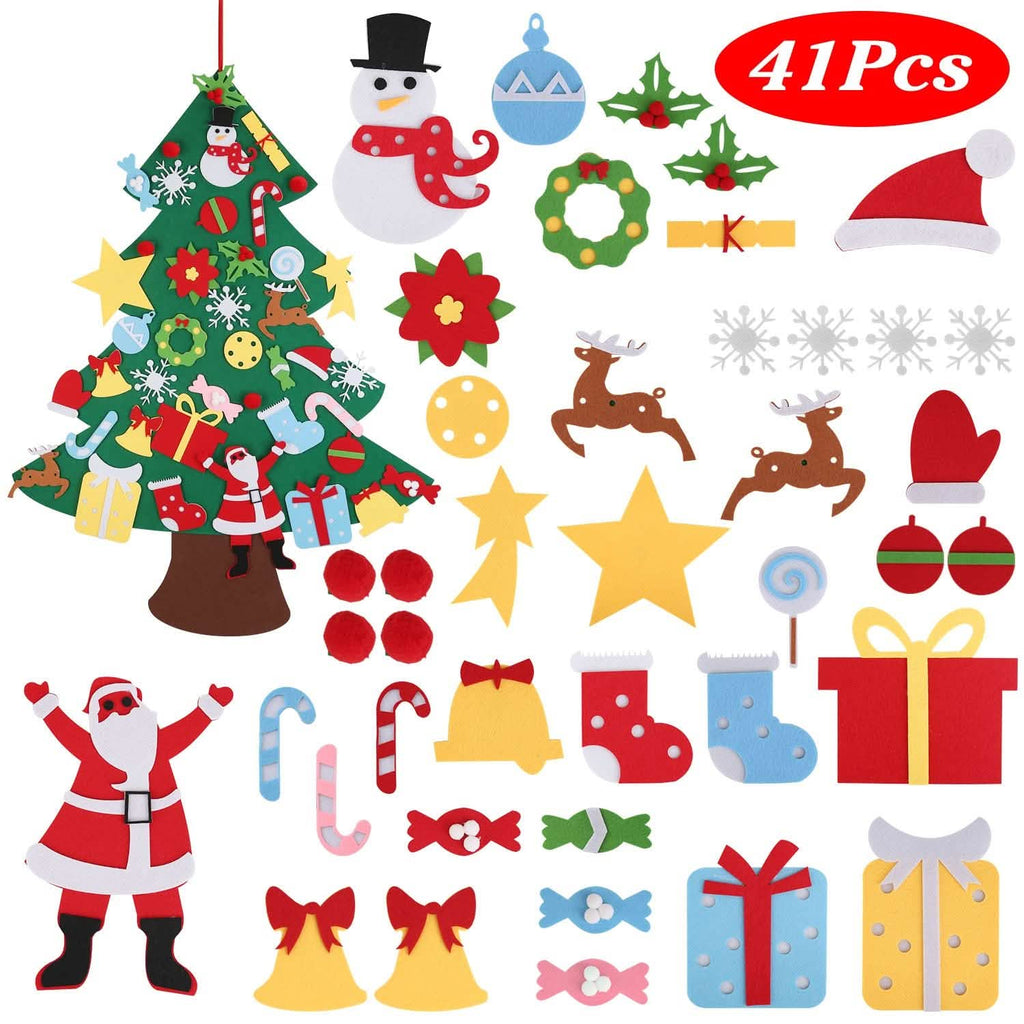 41-Piece: DIY Felt Christmas Tree Detachable Ornaments for Kids by DailySale