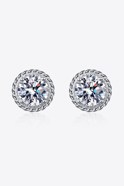 2 Carat Moissanite 925 Sterling Silver Stud Earrings by Wild and Free Boutique
