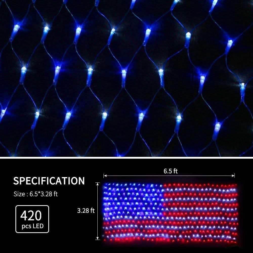420 LED American Advanced Flag String Lights by DailySale