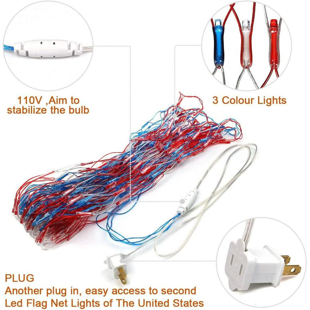 420 LED American Advanced Flag String Lights by DailySale