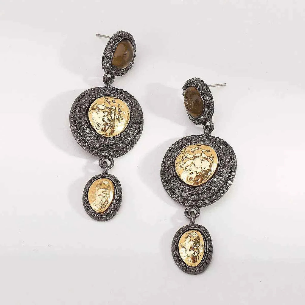 Vintage-Inspired Dangle Earrings with Gold Accents