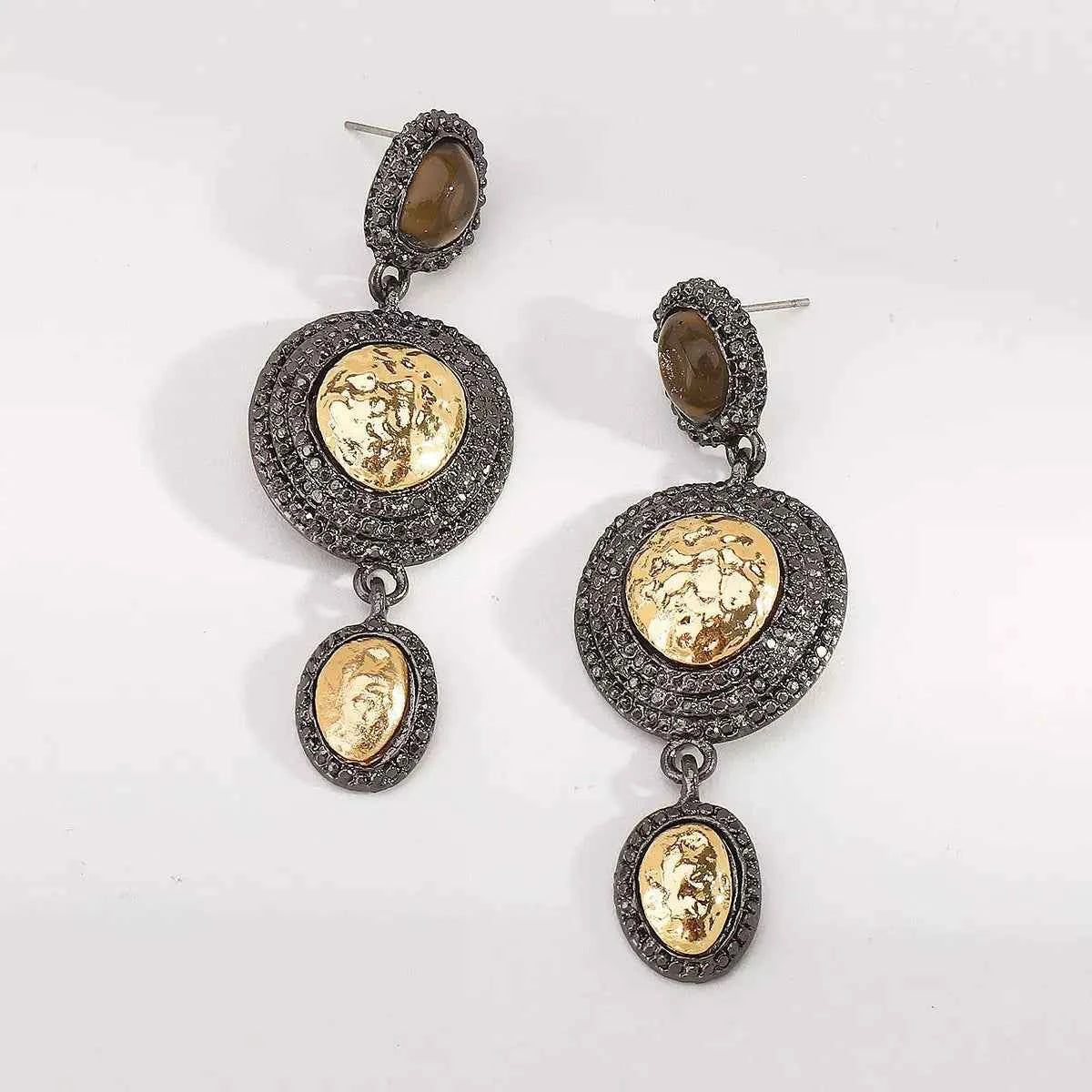 Vintage-Inspired Dangle Earrings with Gold Accents