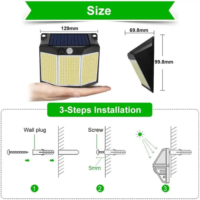 432 LED Solar Garden Wall Lights by DailySale