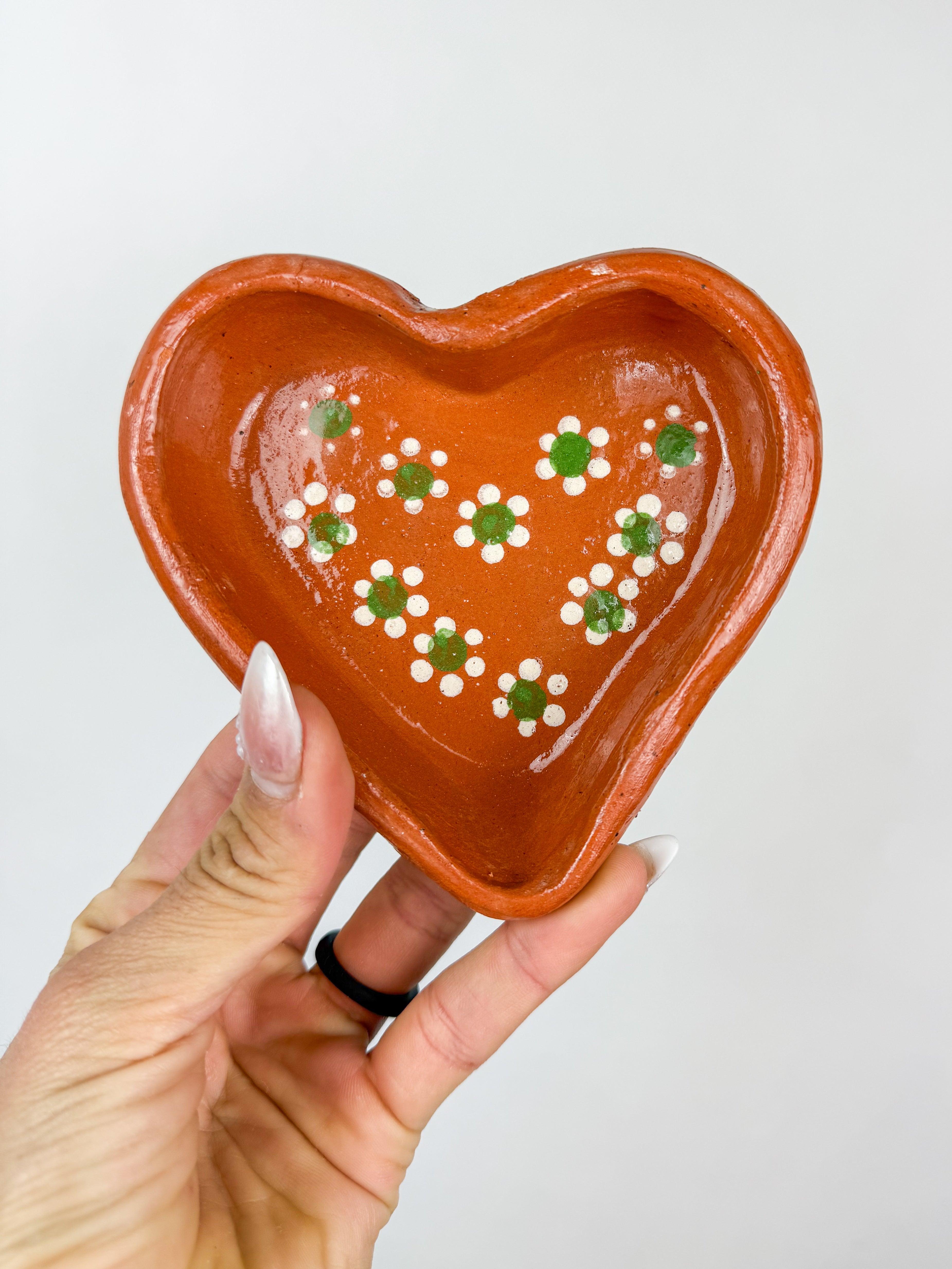 Traditional Mexican Clay Heart Plate Set of 2 - Plato Corazon Barro by TheMexHub