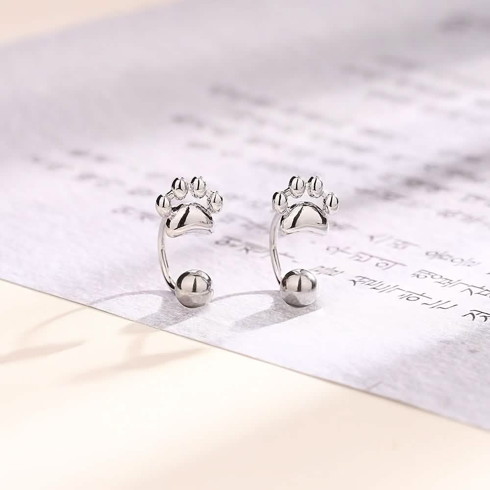Sterling Silver Cat Paw Earrings – Screw-Back Studs, Elegant &amp; Simple by DailySale