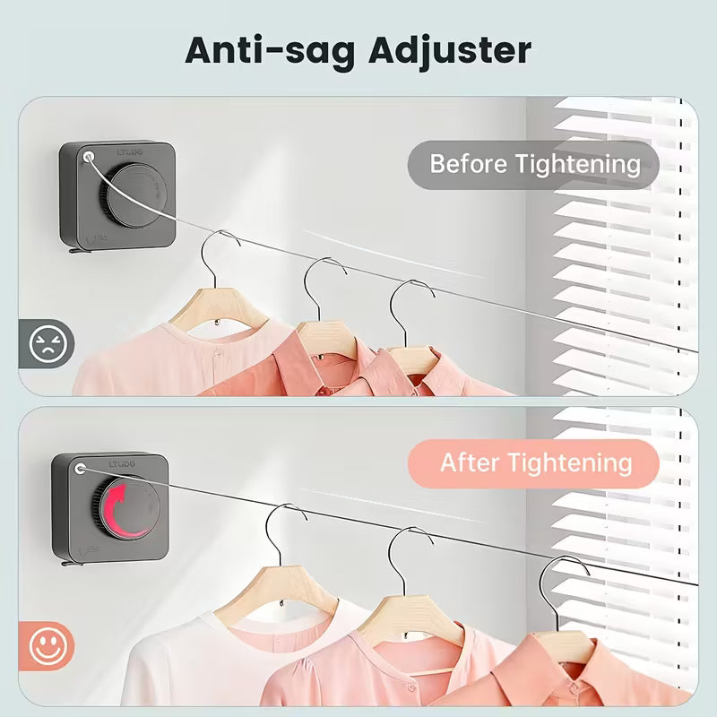 Retractable Clothesline – Heavy-Duty Wall-Mount Laundry Rack by DailySale