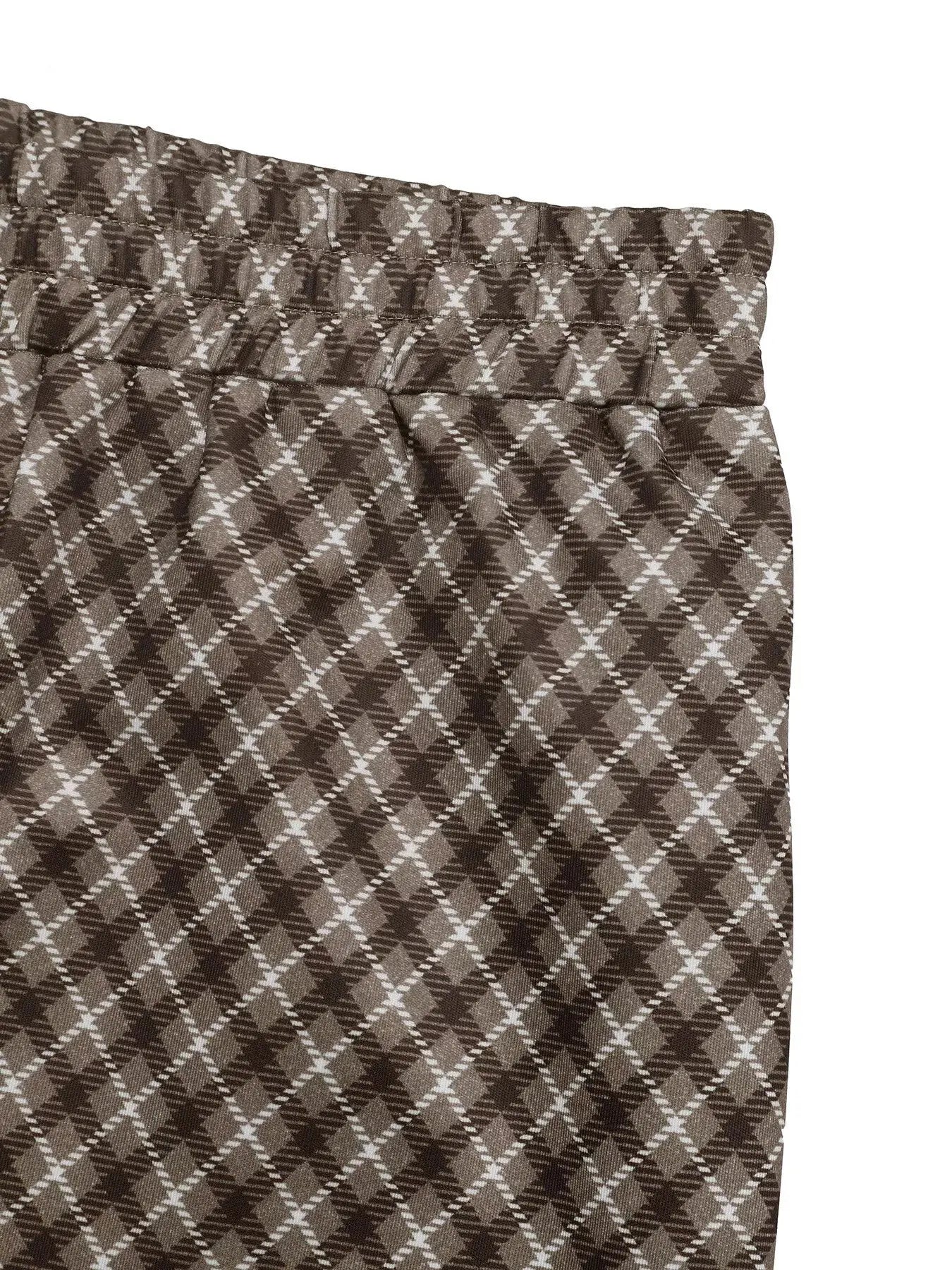 Plaid High Waisted Wide Leg Pants