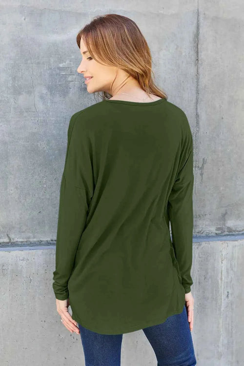 Basic Bae Full Size Round Neck Dropped Shoulder T-Shirt by Wild and Free Boutique