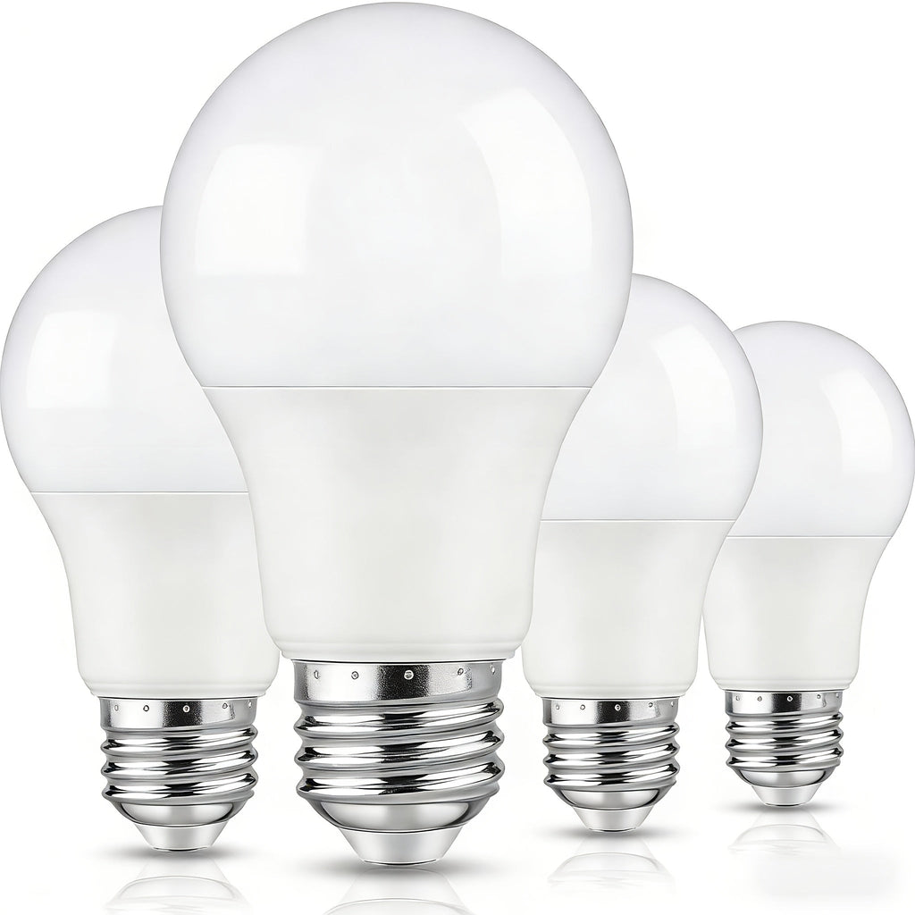 4-Pack A19 LED Light Bulbs, 60W Equivalent, Soft White or Cool Daylight, E26 Base, Non-Dimmable by DailySale