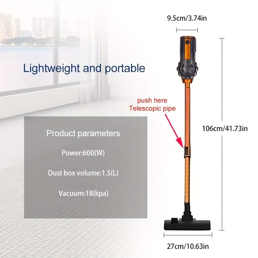 600W 4-in-1 Corded Stick Vacuum Cleaner 18KPa Lightweight Handheld by DailySale