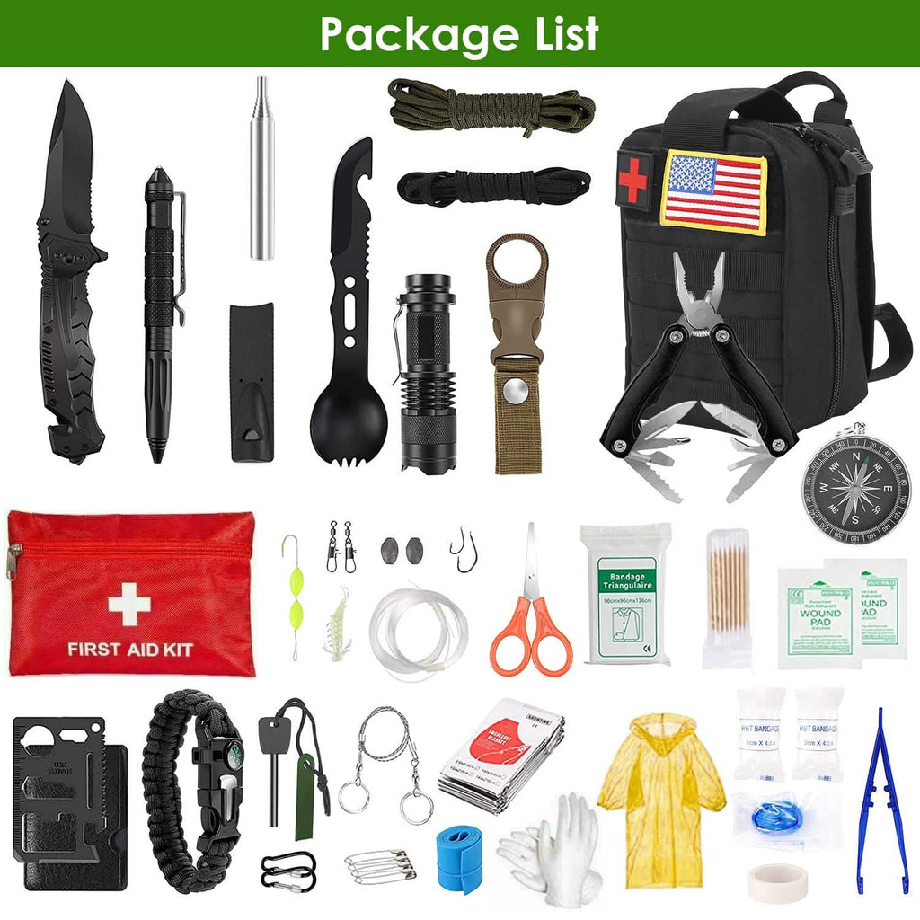 47-Pieces: Emergency Survival Kit EDC Gear Equipment Tool with Pouch by DailySale