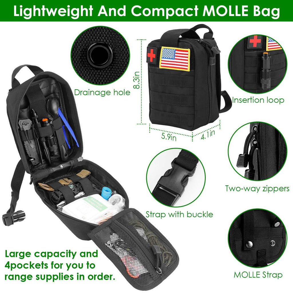 47-Pieces: Emergency Survival Kit EDC Gear Equipment Tool with Pouch by DailySale
