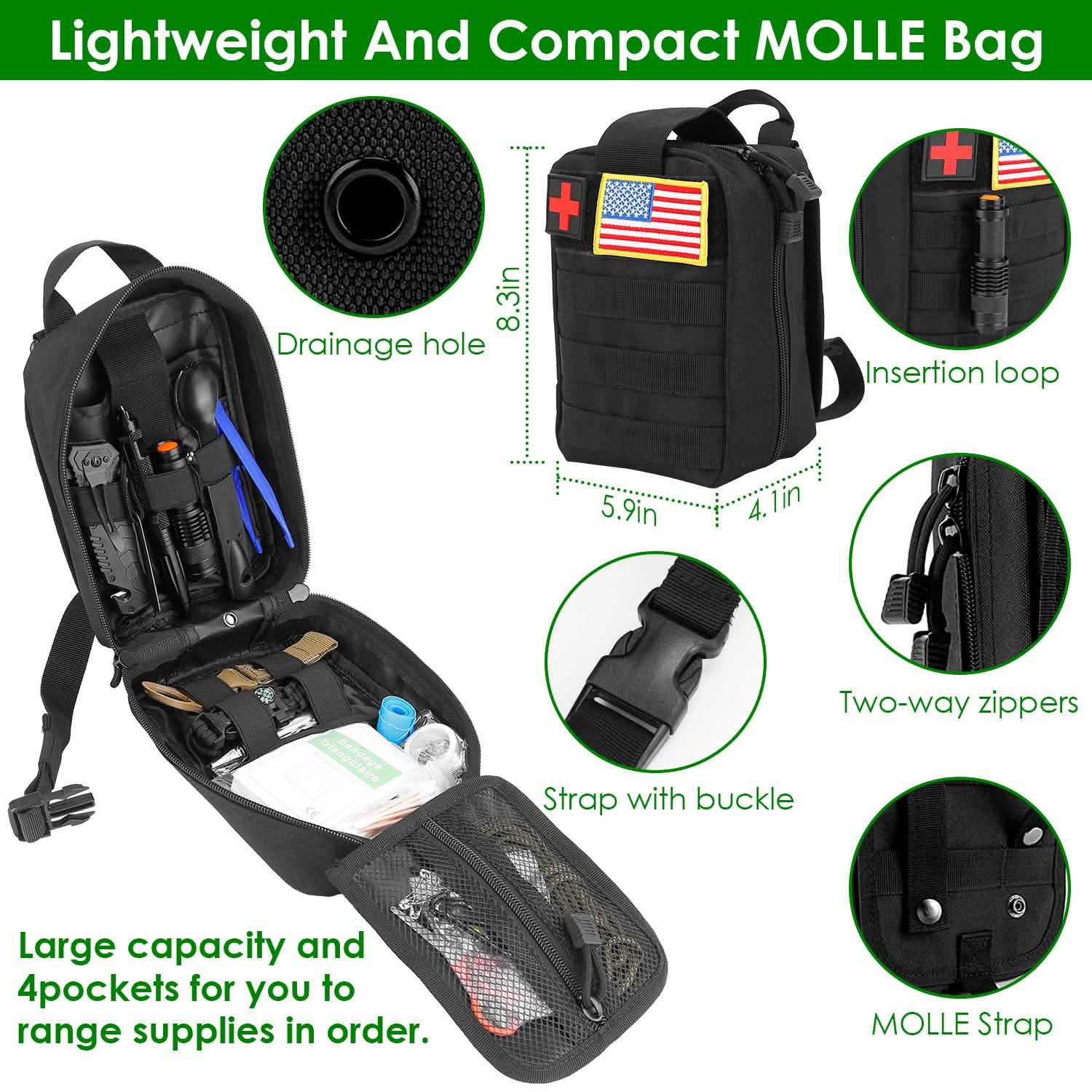 47-Pieces: Emergency Survival Kit EDC Gear Equipment Tool with Pouch by DailySale