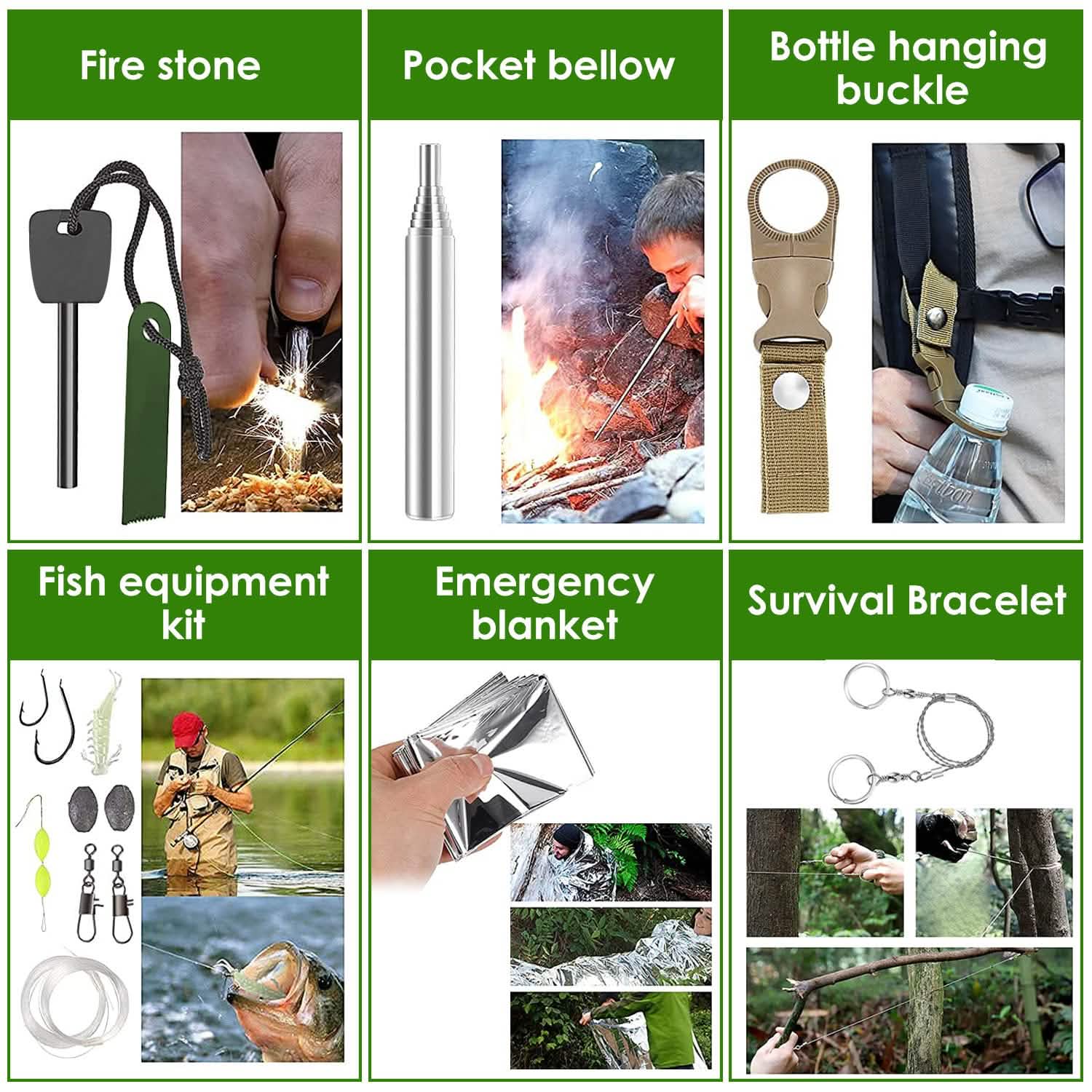 47-Pieces: Emergency Survival Kit EDC Gear Equipment Tool with Pouch by DailySale