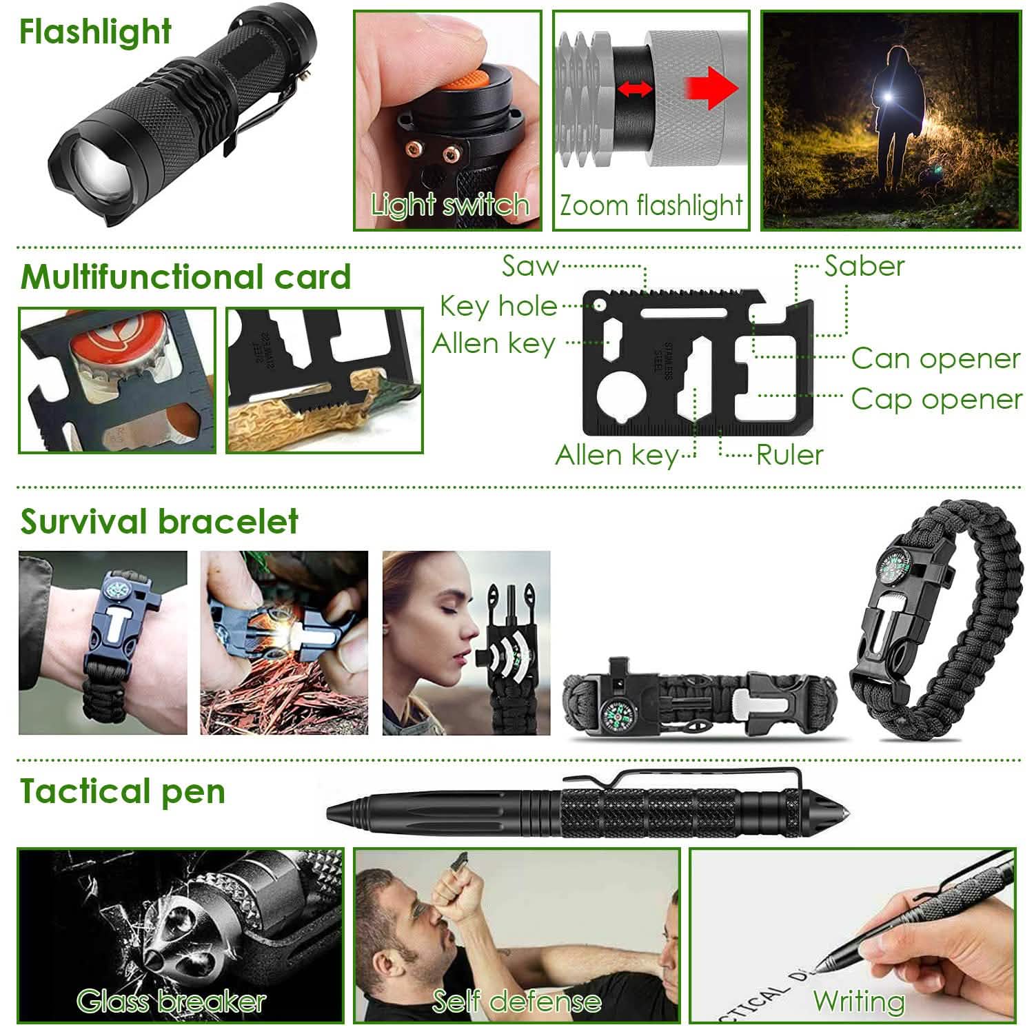 47-Pieces: Emergency Survival Kit EDC Gear Equipment Tool with Pouch by DailySale