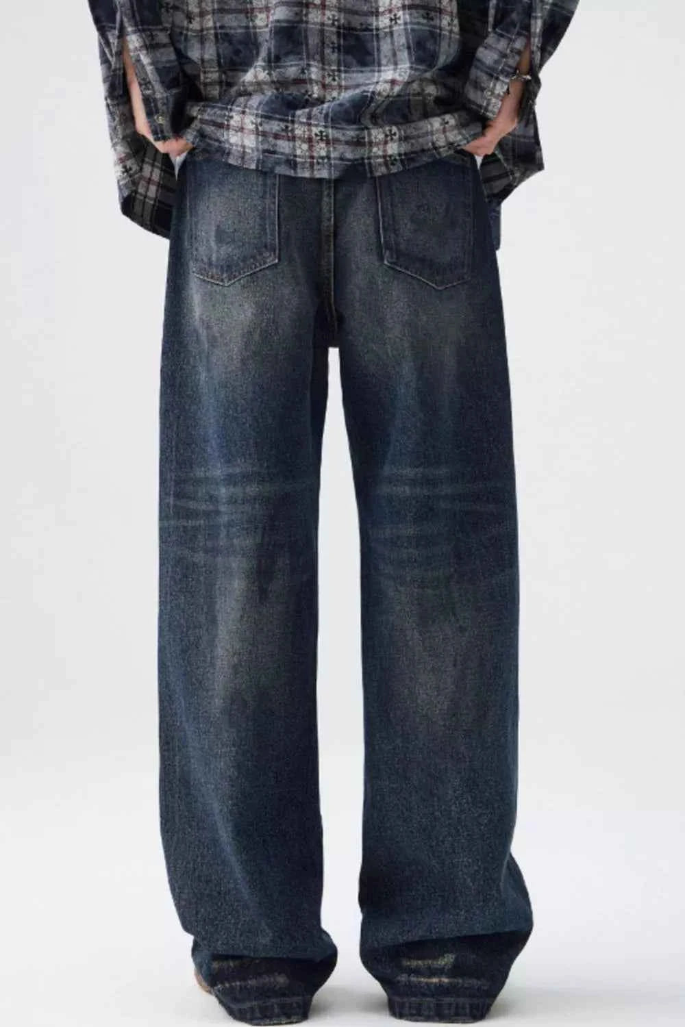 Men's Wash Wide Leg Jeans