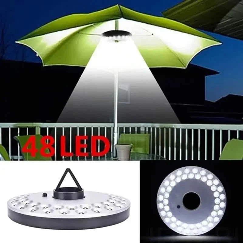 48 LED Lights Waterproof Umbrella Pole Lights for Patio Umbrellas by DailySale