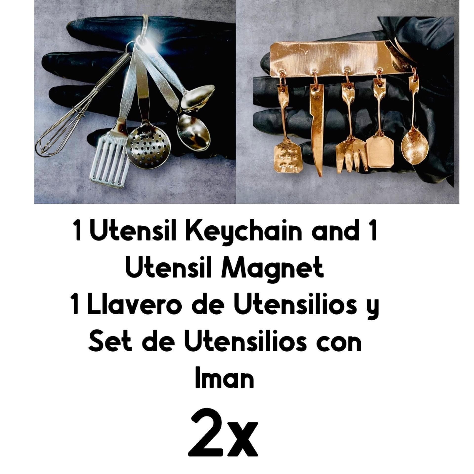 2x Mexican Miniature Utensil Magnet & Keychain 2 Utensilios en Miniatura Mexicano 1 Iman y 1 Llavero by Chica Mexico