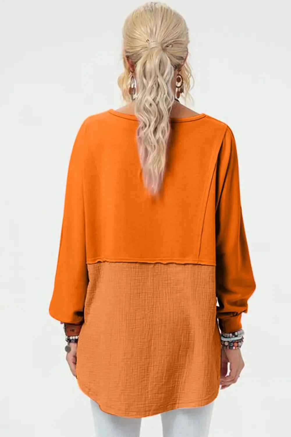 Double Take Full Size Long Sleeve High-Low T-Shirt