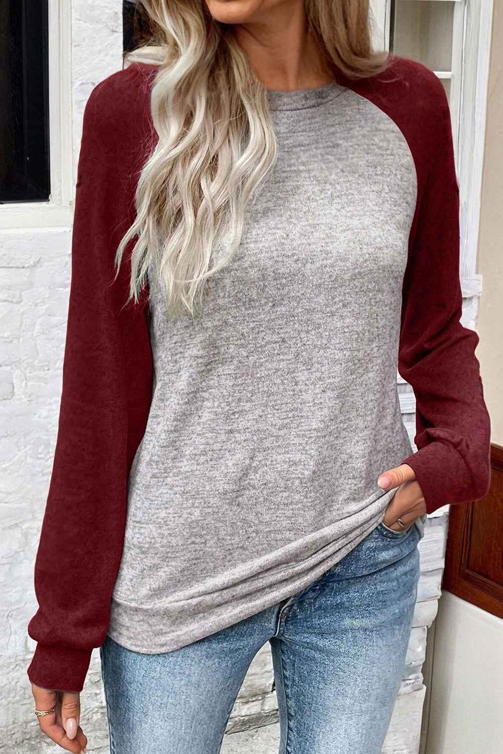 Evergreen Colorblock Raglan Long Sleeve T Shirt
