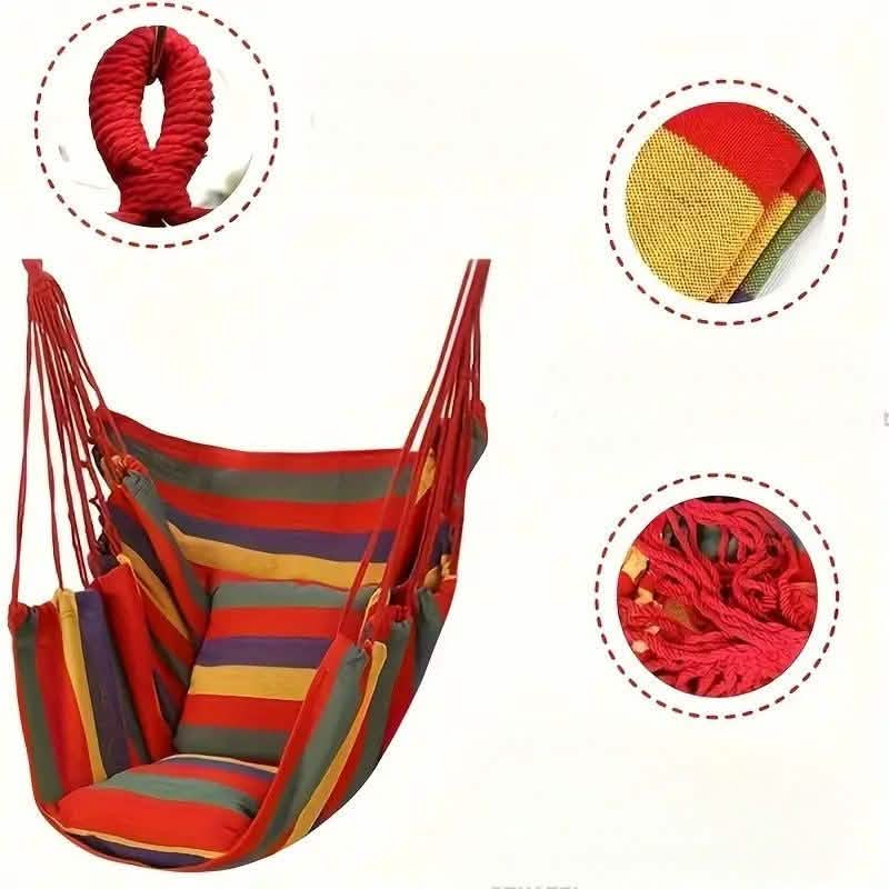 Hammock Chair Canvas – Portable Colorful Stripe Indoor Swing by DailySale