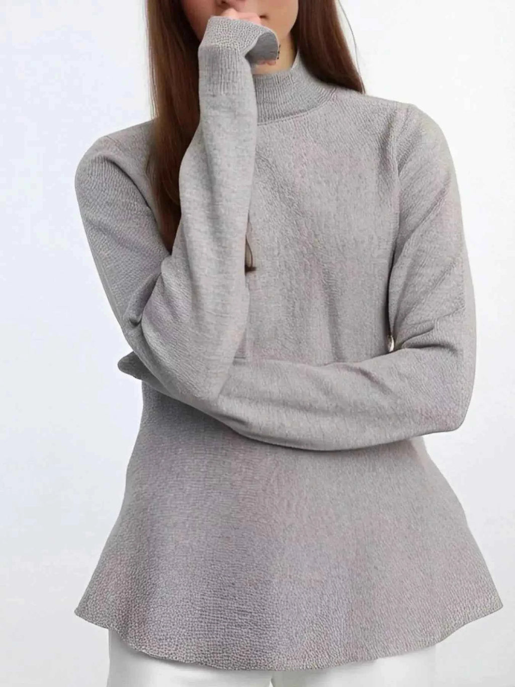 Mock Neck Long Sleeve Sweater