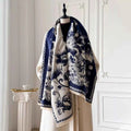 Floral Raw Hem Winter Womens Scarf