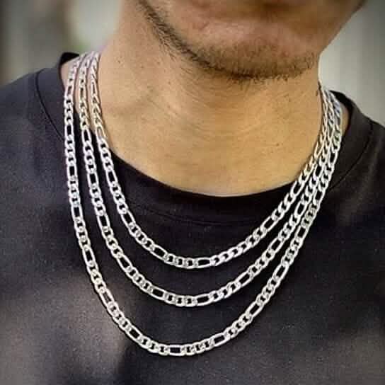 4mm Figaro Chain Necklace - Stainless Steel Necklace Men by DailySale