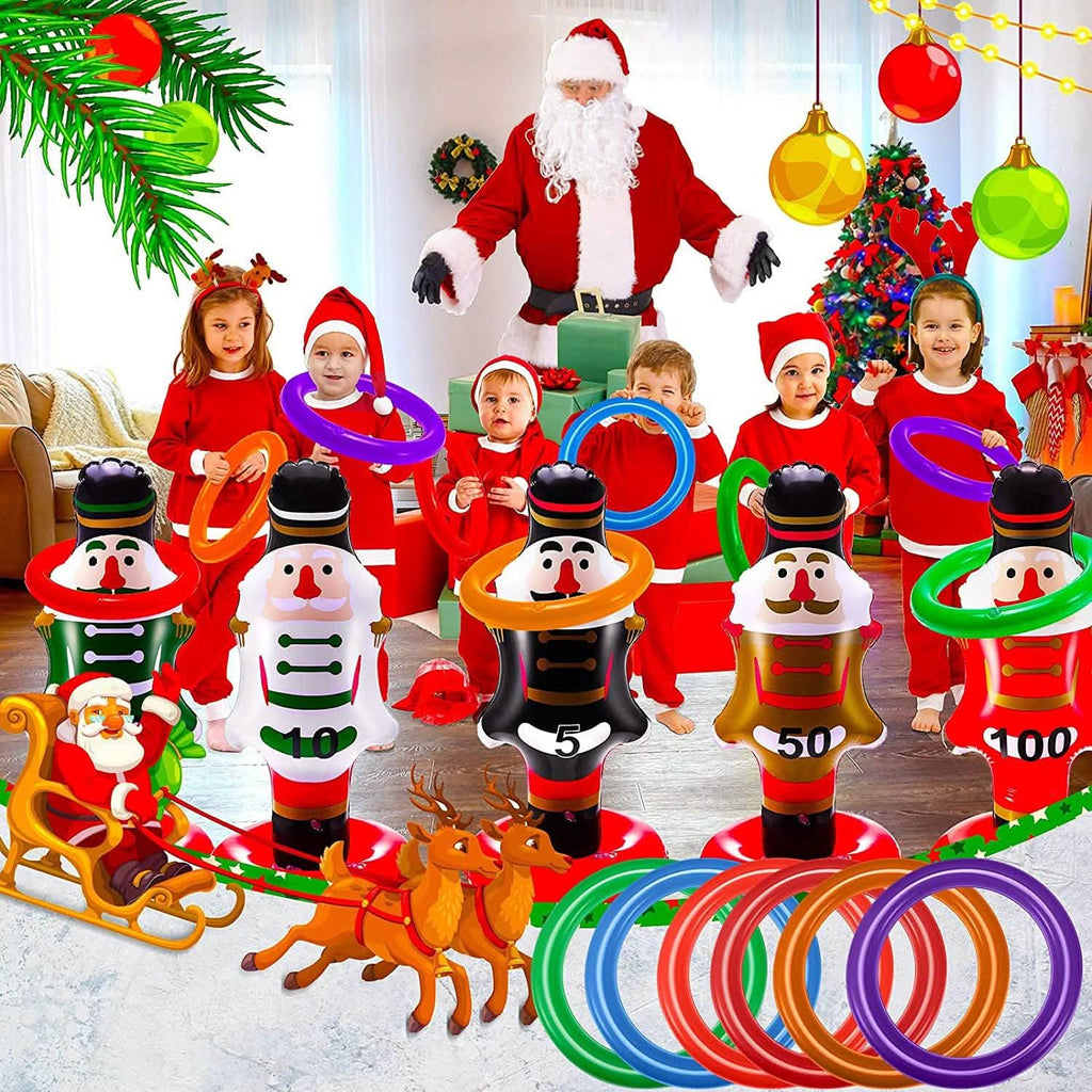 5-Pack: Christmas Nutcrackers Ring Toss Christmas Party Games Toys by DailySale