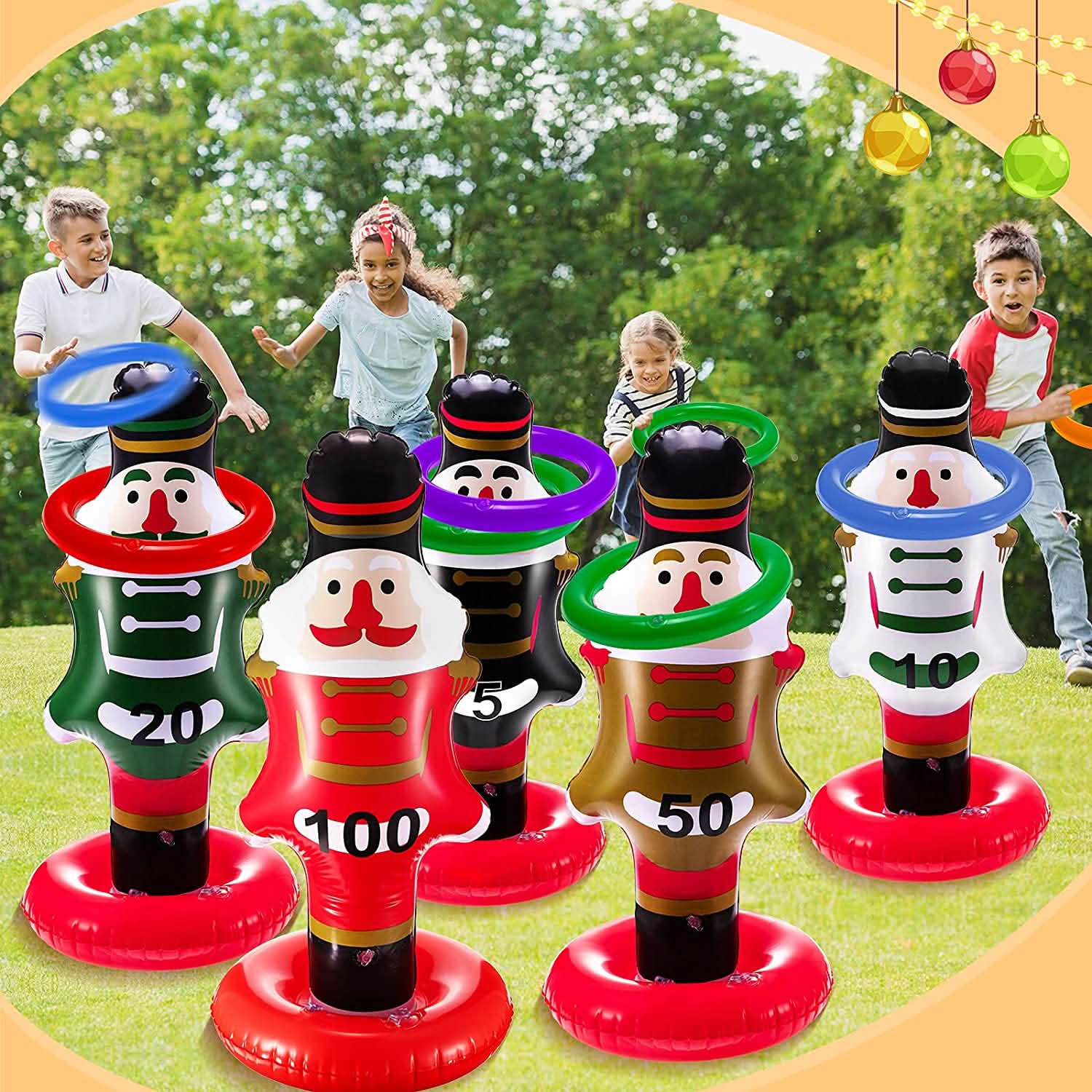 5-Pack: Christmas Nutcrackers Ring Toss Christmas Party Games Toys by DailySale