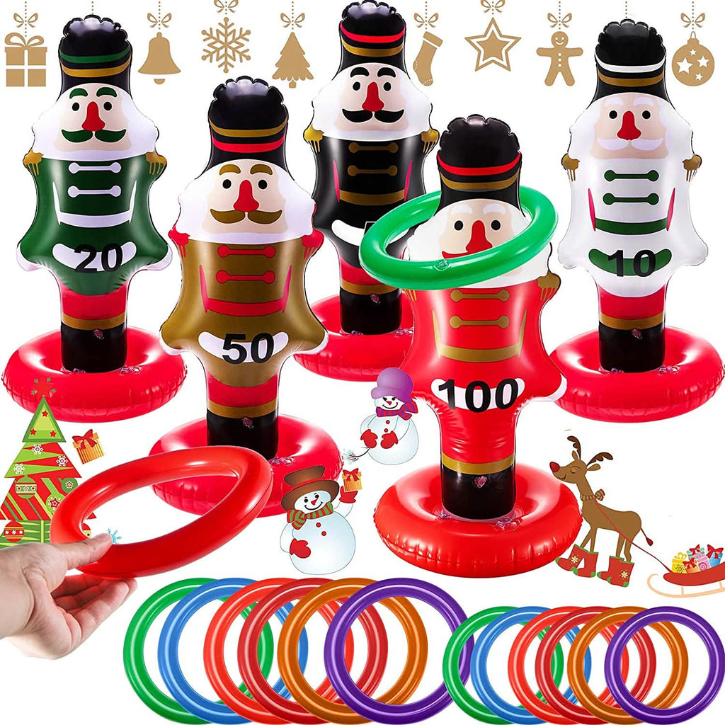 5-Pack: Christmas Nutcrackers Ring Toss Christmas Party Games Toys by DailySale