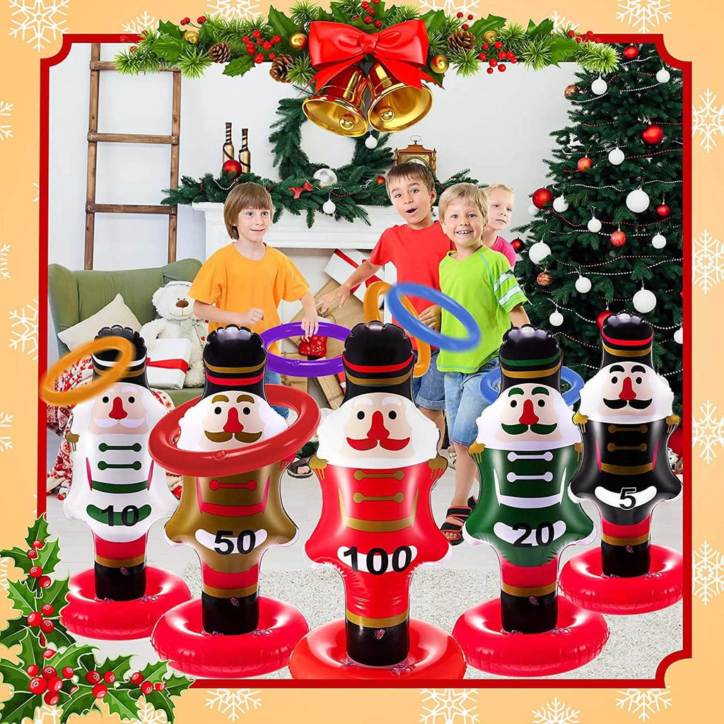 5-Pack: Christmas Nutcrackers Ring Toss Christmas Party Games Toys by DailySale