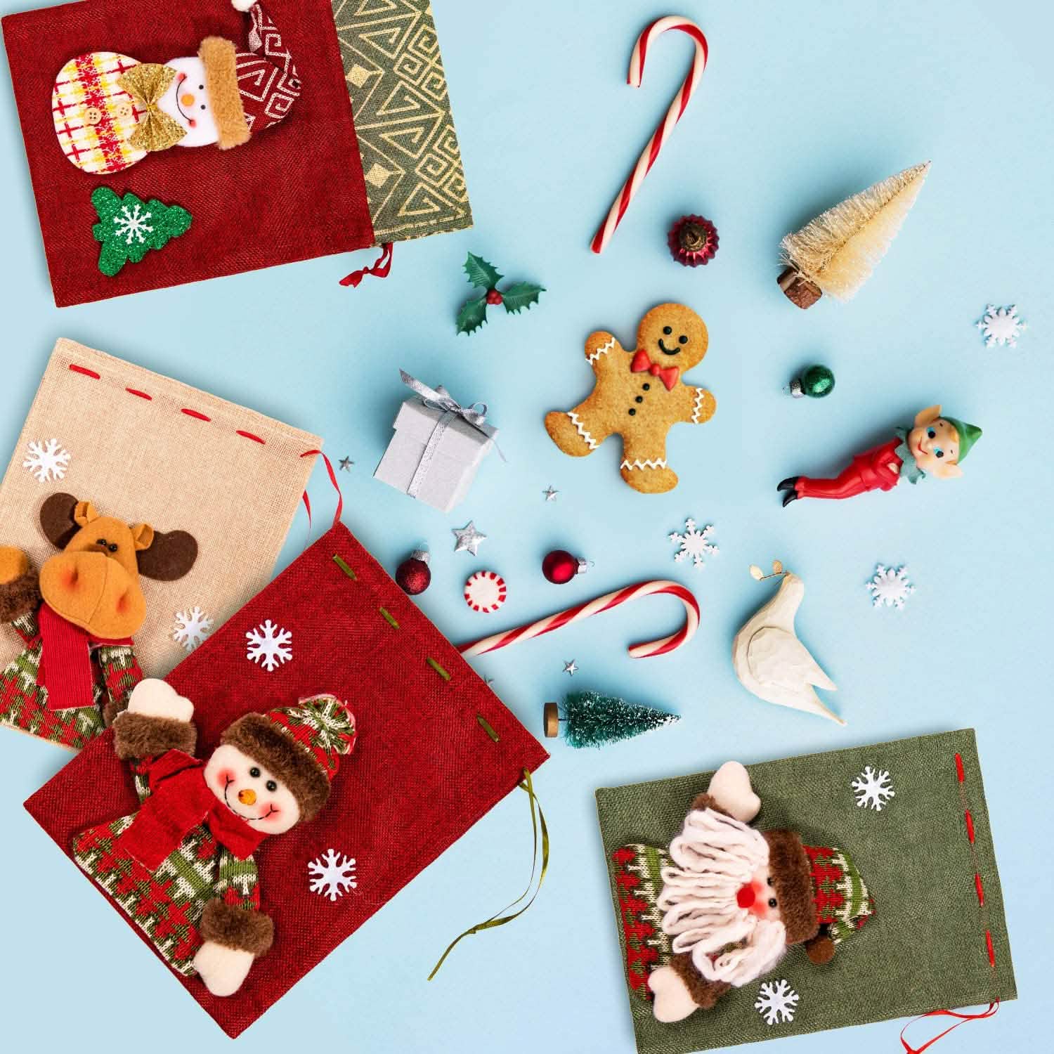 5-Pack: Drawstring Christmas Bags by DailySale