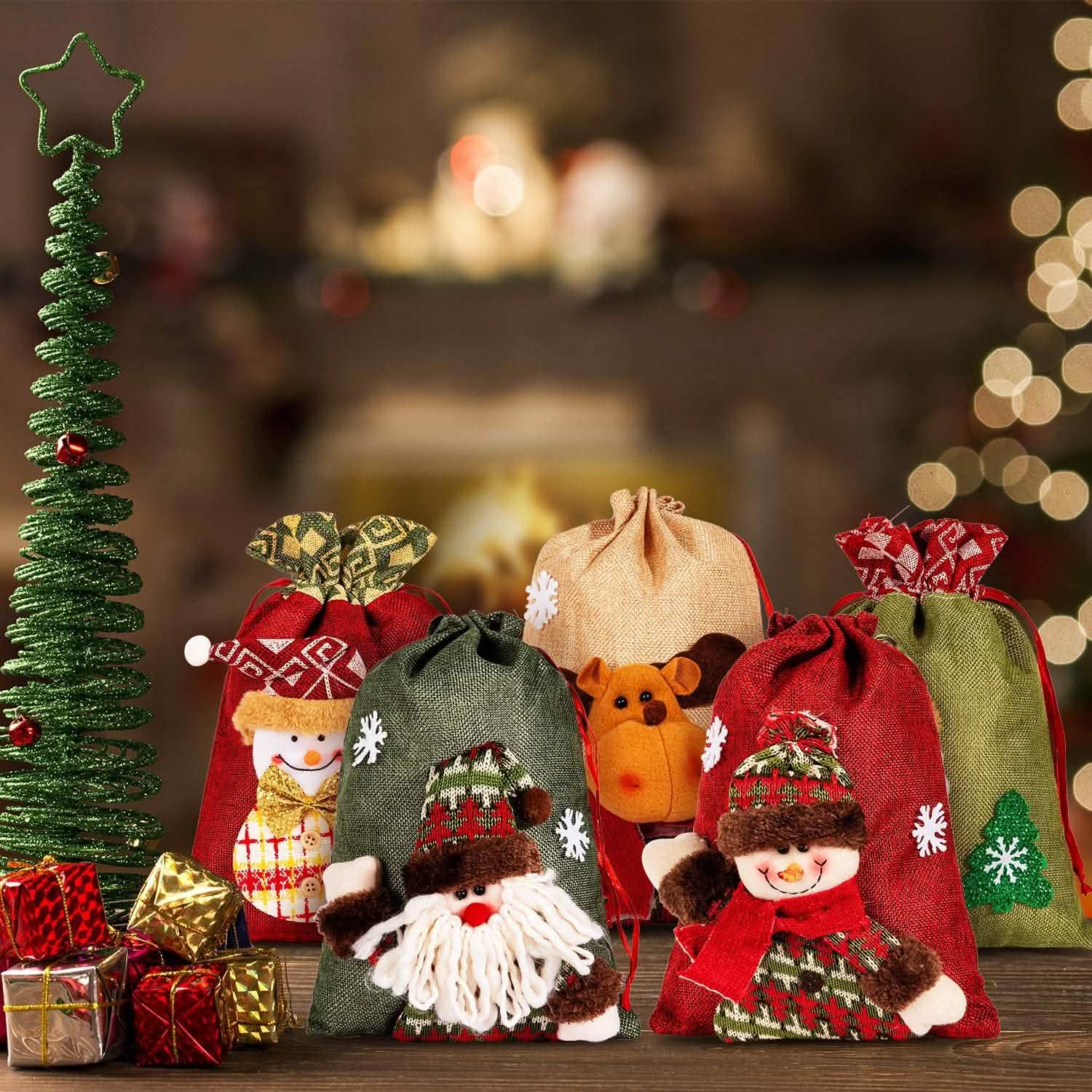 5-Pack: Drawstring Christmas Bags by DailySale