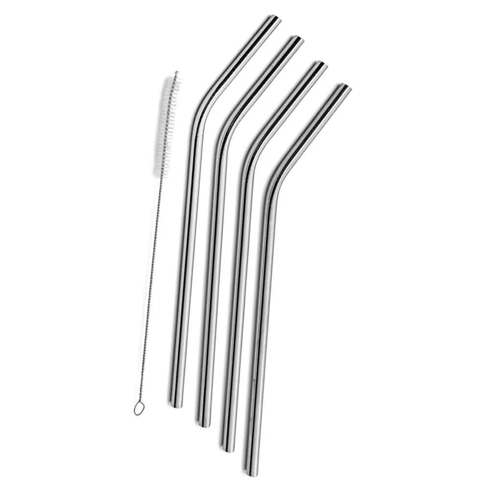 5-Pack: Stainless Steel Bend Or Straight Drinking Straws by DailySale