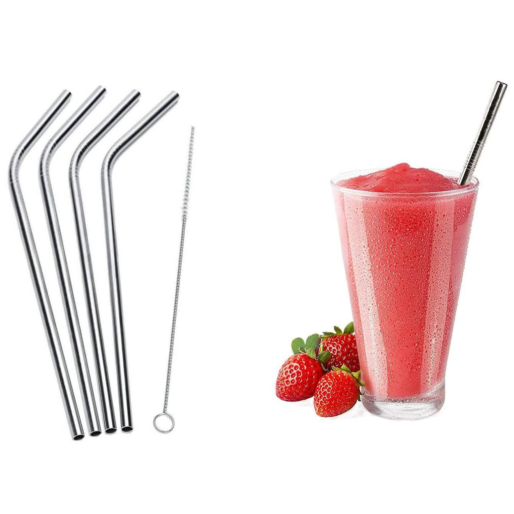 5-Pack: Stainless Steel Bend Or Straight Drinking Straws by DailySale