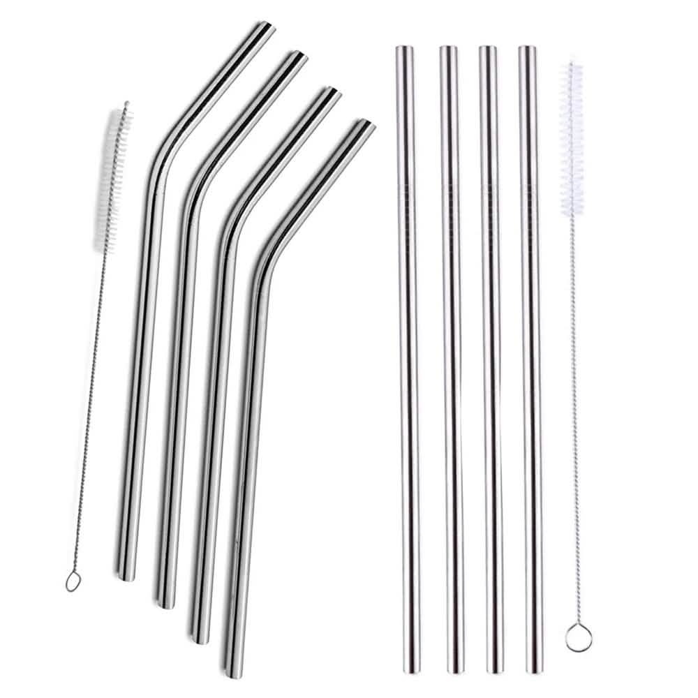 5-Pack: Stainless Steel Bend Or Straight Drinking Straws by DailySale
