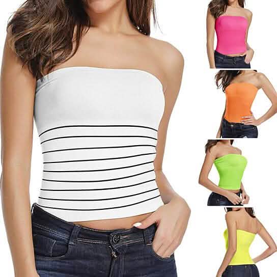 5-Pack: Women's Seamless Long Length Bandeau Bra Tops Tube Tops by DailySale