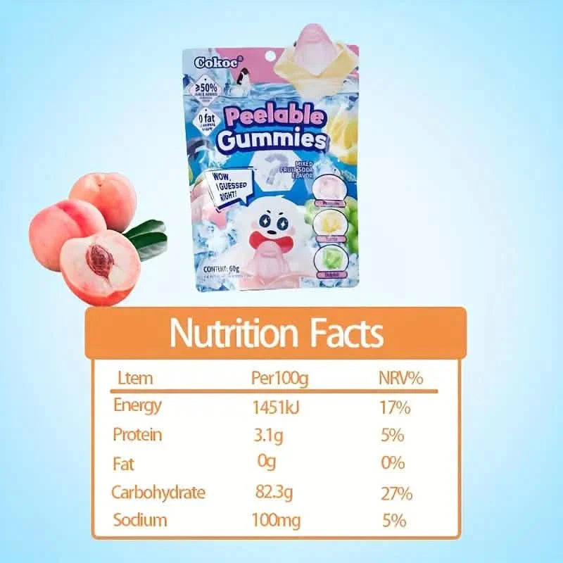 5-Packs: Fun Peeled Gummies - Mixed Styles, Different Flavors, Resealable Bags by DailySale