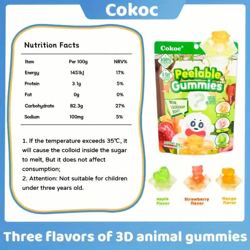 5-Packs: Fun Peeled Gummies - Mixed Styles, Different Flavors, Resealable Bags by DailySale